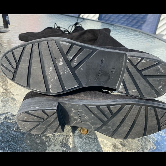 Marc Fisher Over The Knee Faux Suede Boots w/ties - Picture 16 of 16